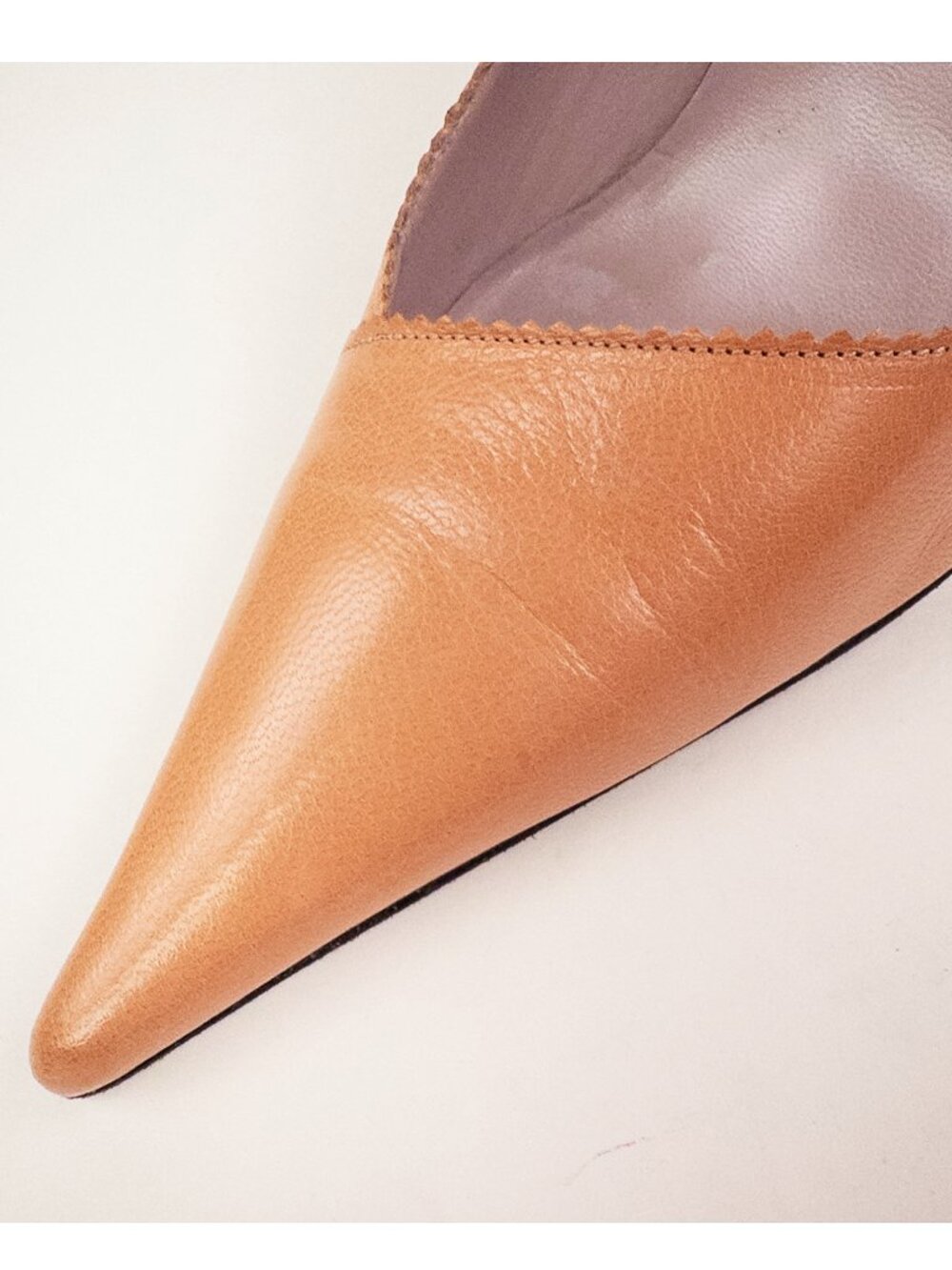 Italian Made Blush Nude Pointed Toe Pumps | Y2K Minimalist Sz 8 - Picture 8 of 12